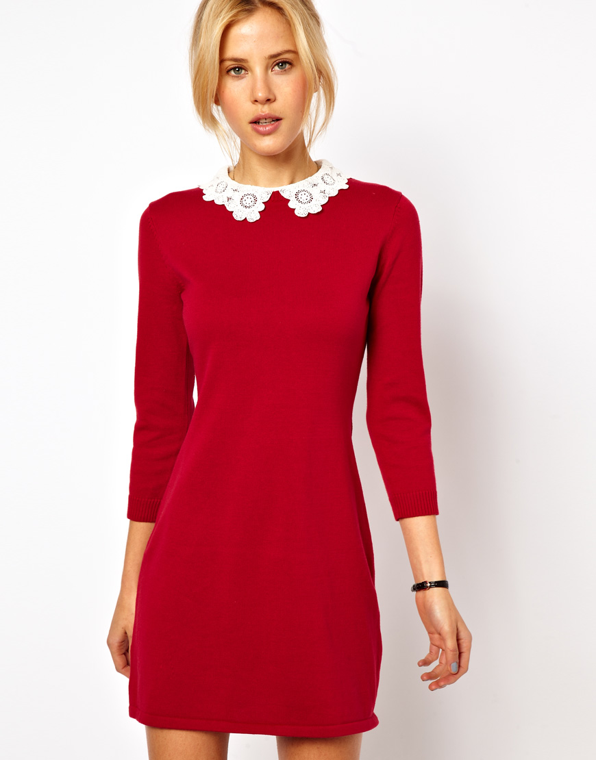 Red knit dress