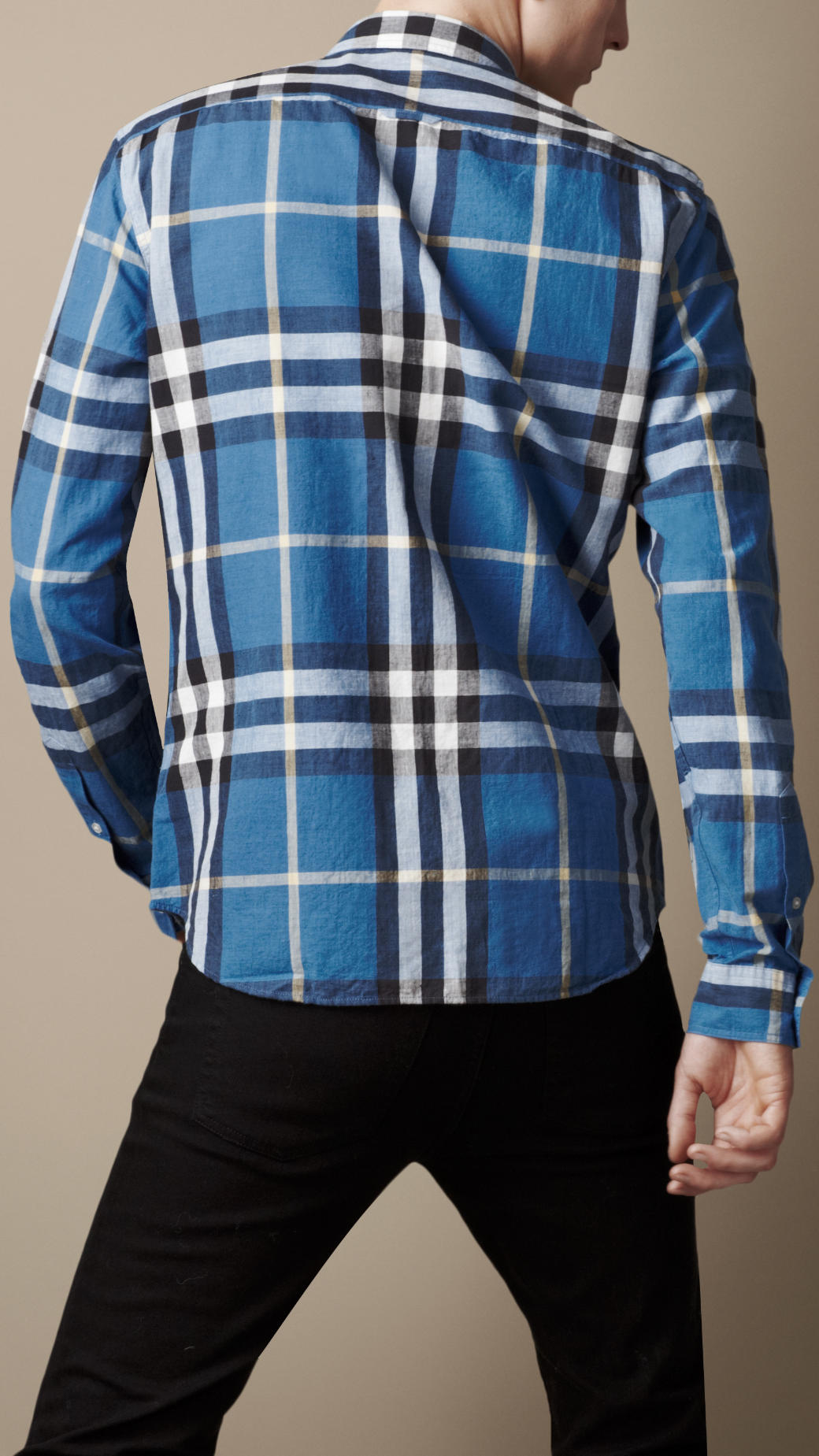 burberry button up blue