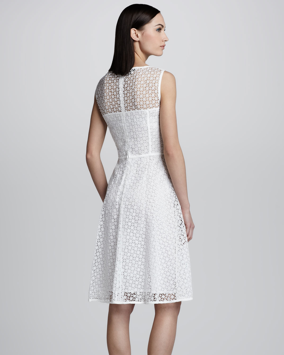 Lyst - Escada Geometric Lace Dress in White