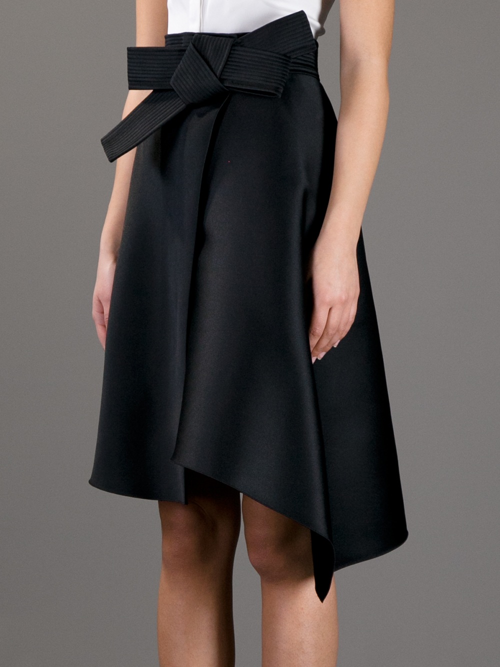 Lanvin Bow Skirt in Black - Lyst