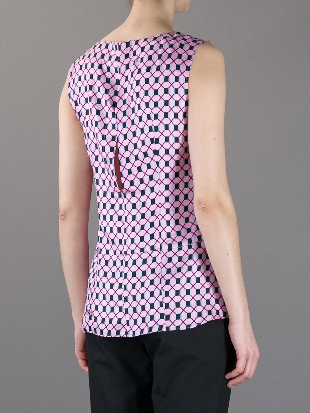 Marni Sleeveless Printed Blouse in Pink | Lyst