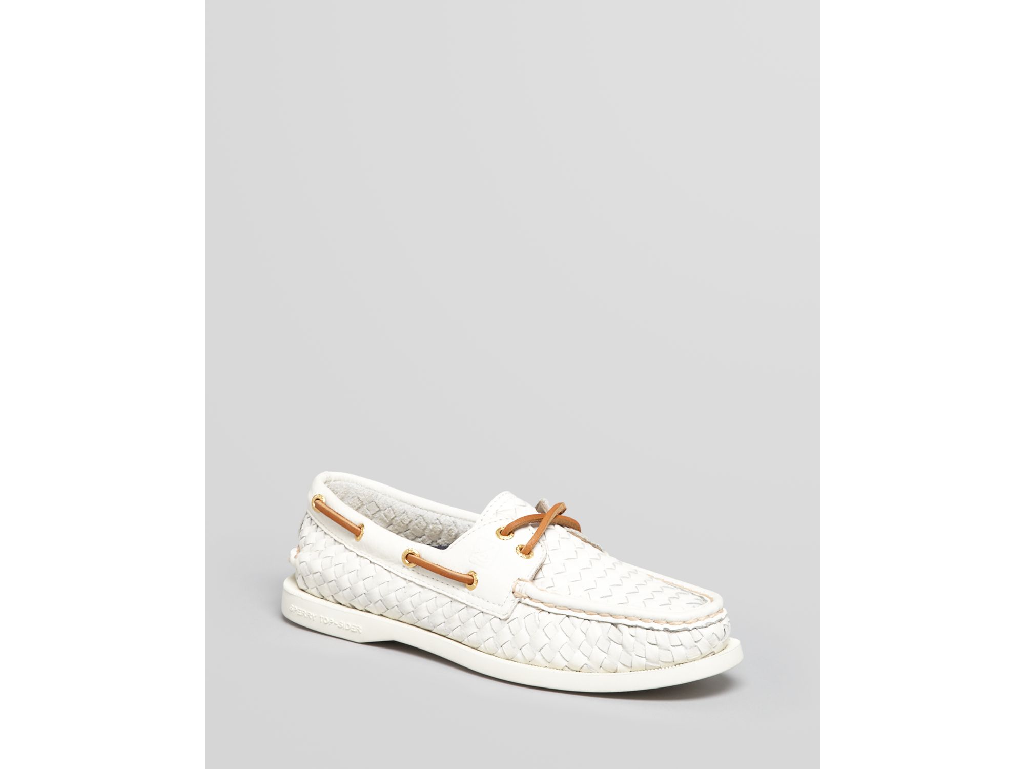 sperry woven leather women's