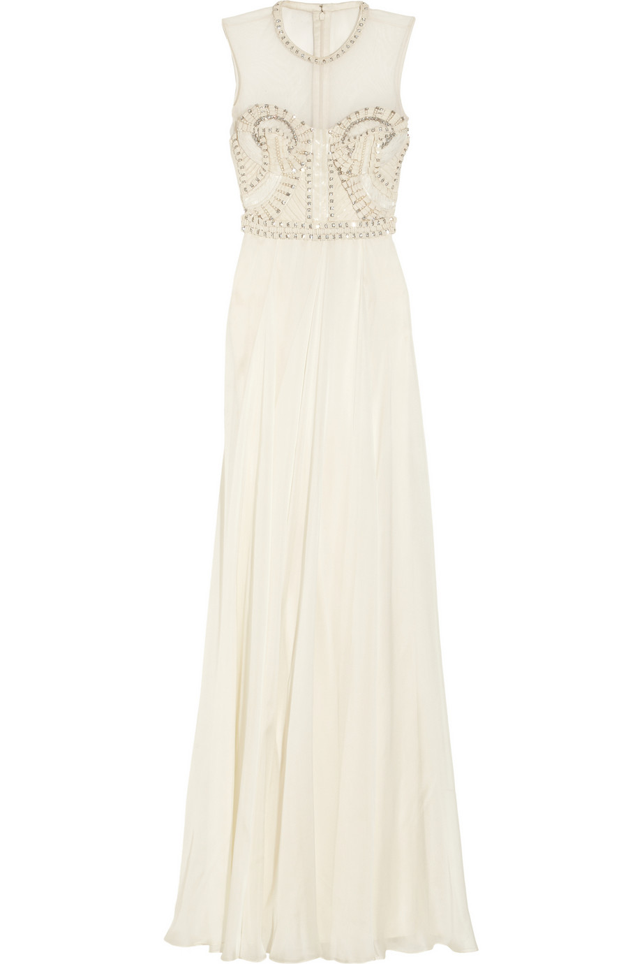 Temperley london Laurel Embellished Tulle Satin and Chiffon Gown in ...