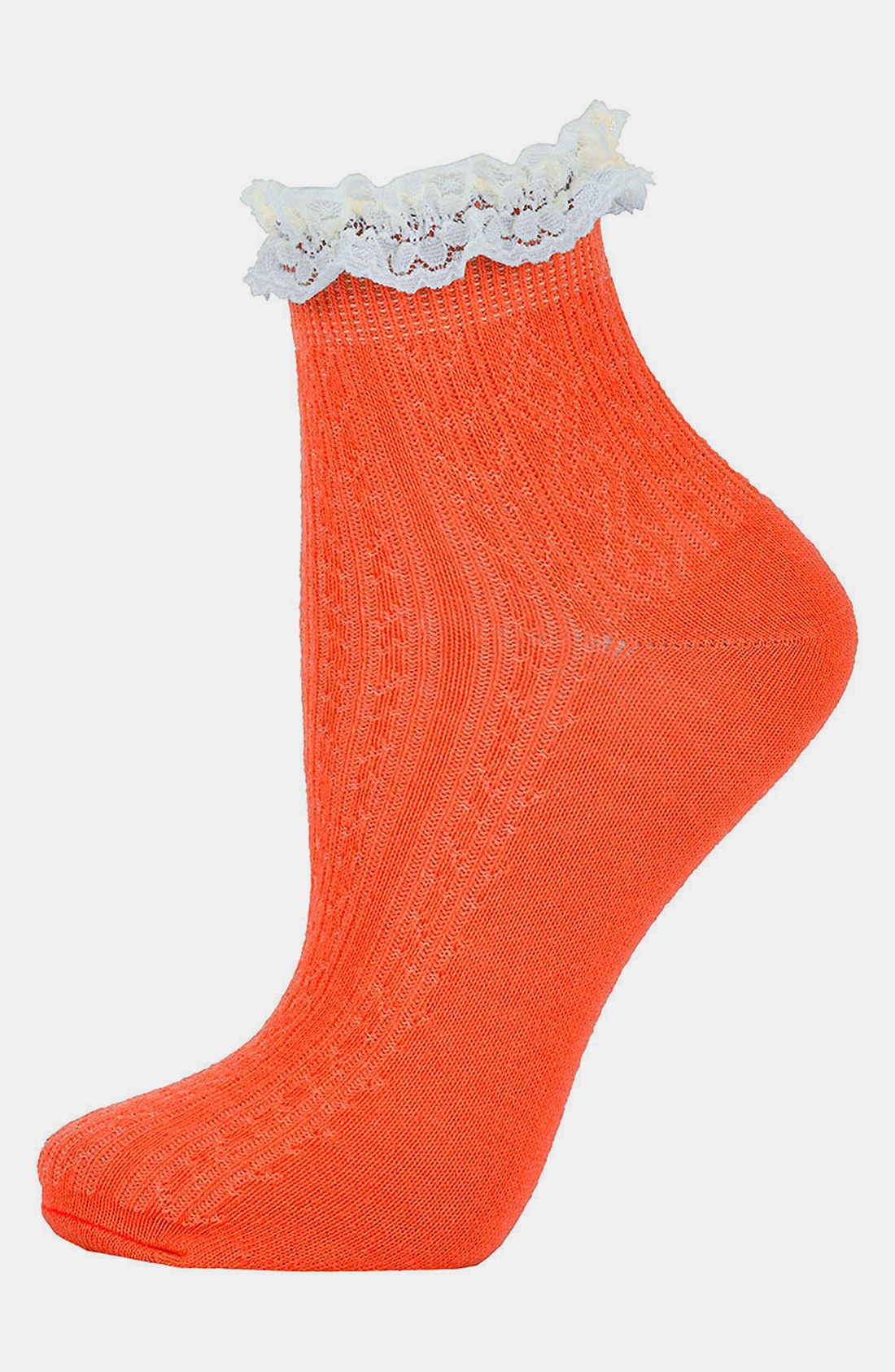 ankle socks with lace trim