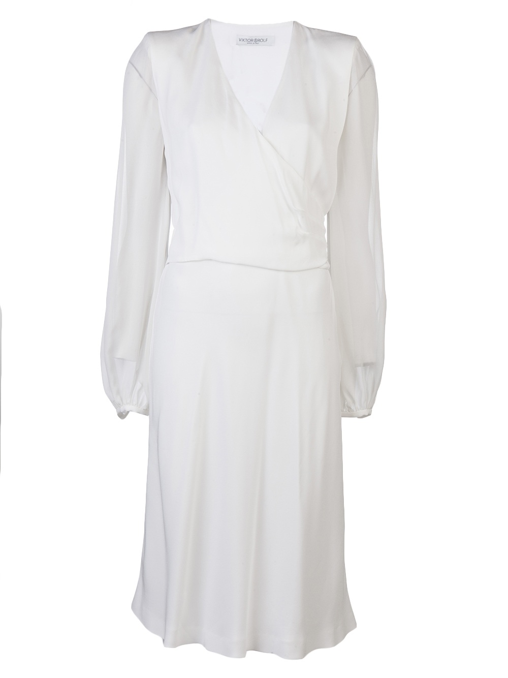 Viktor & Rolf Long Sleeve Wrap Dress in White | Lyst