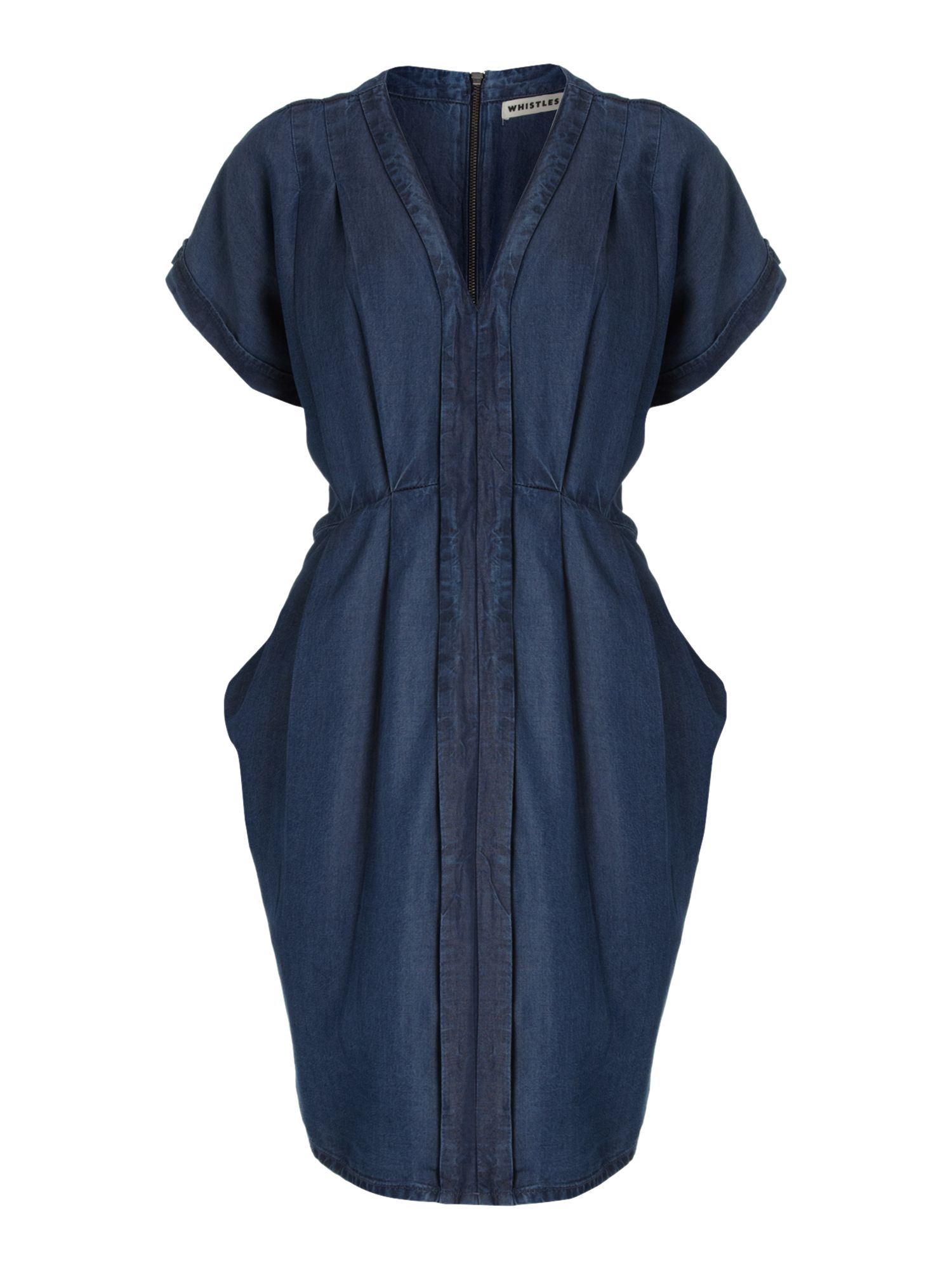 Whistles Jessica Tencel Dress in Blue | Lyst
