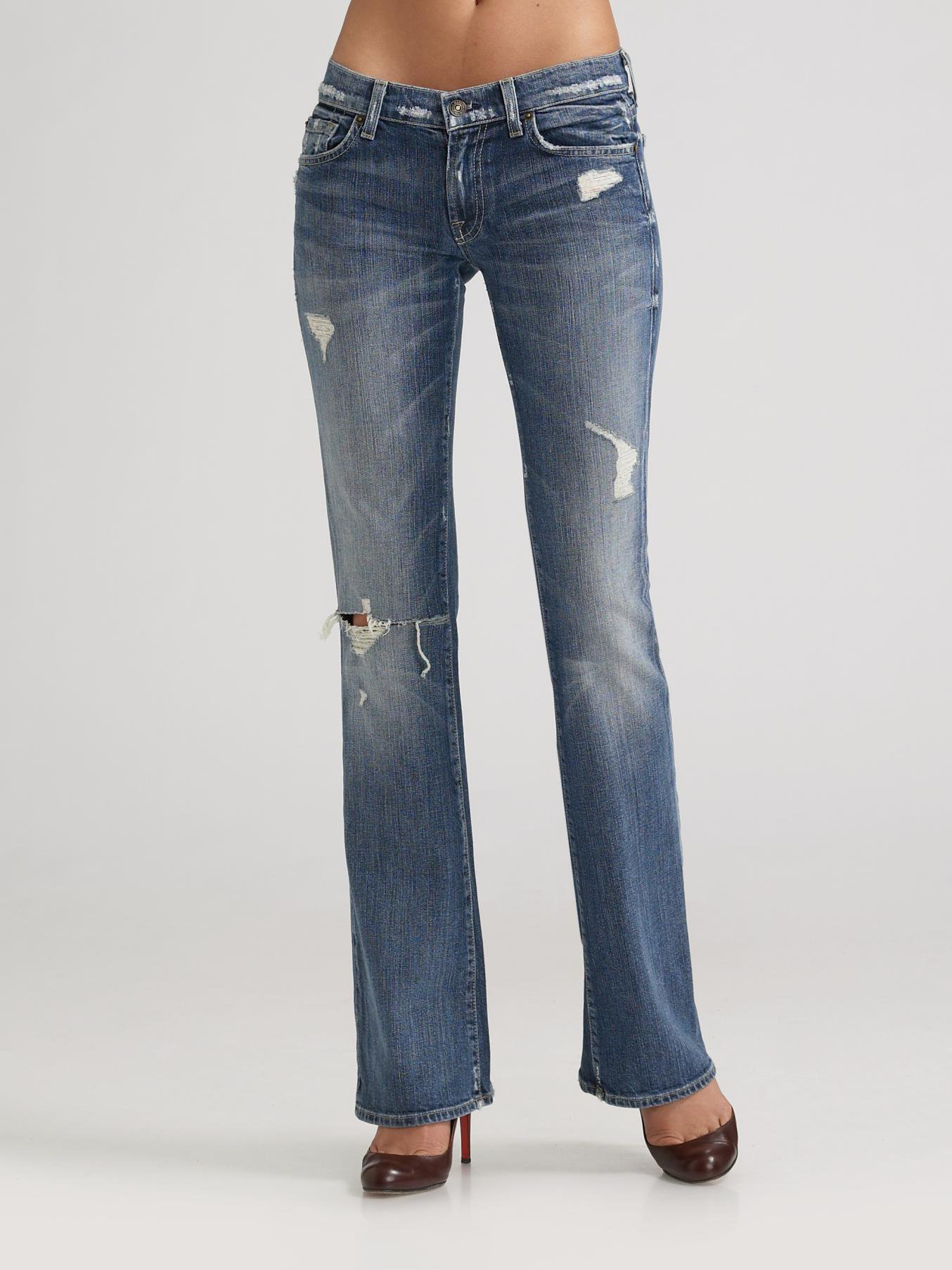 womens distressed bootcut jeans