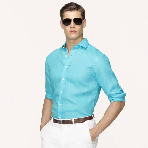 ralph lauren black linen shirt
