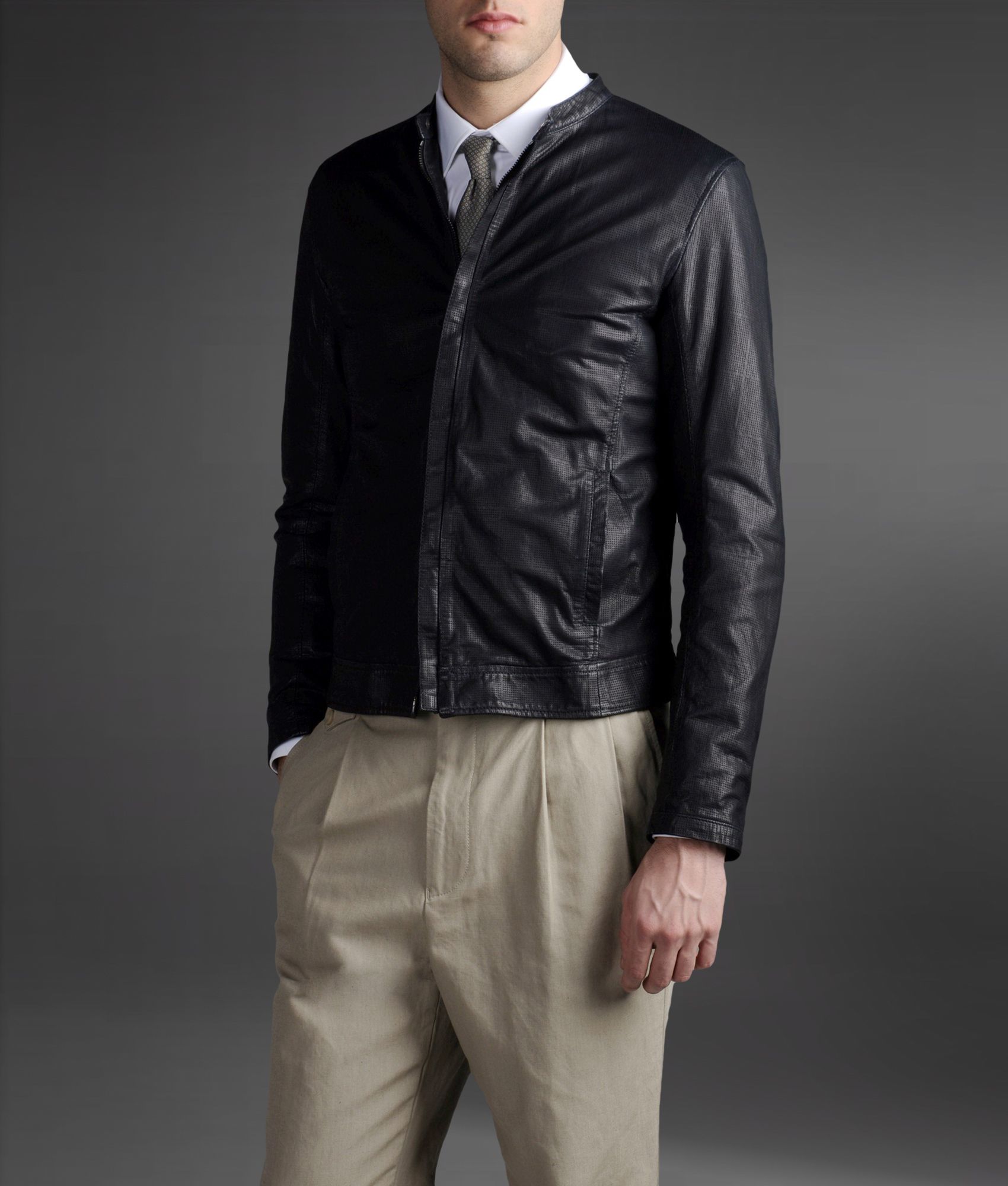 armani mens leather jackets
