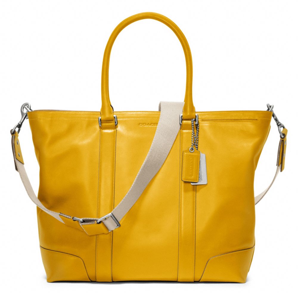Coach Bleecker Legacy Leather Business Tote in Yellow | Lyst