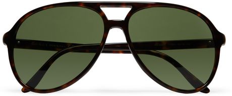 Gucci Tortoiseshell Acetate Aviator Sunglasses in Brown for Men | Lyst