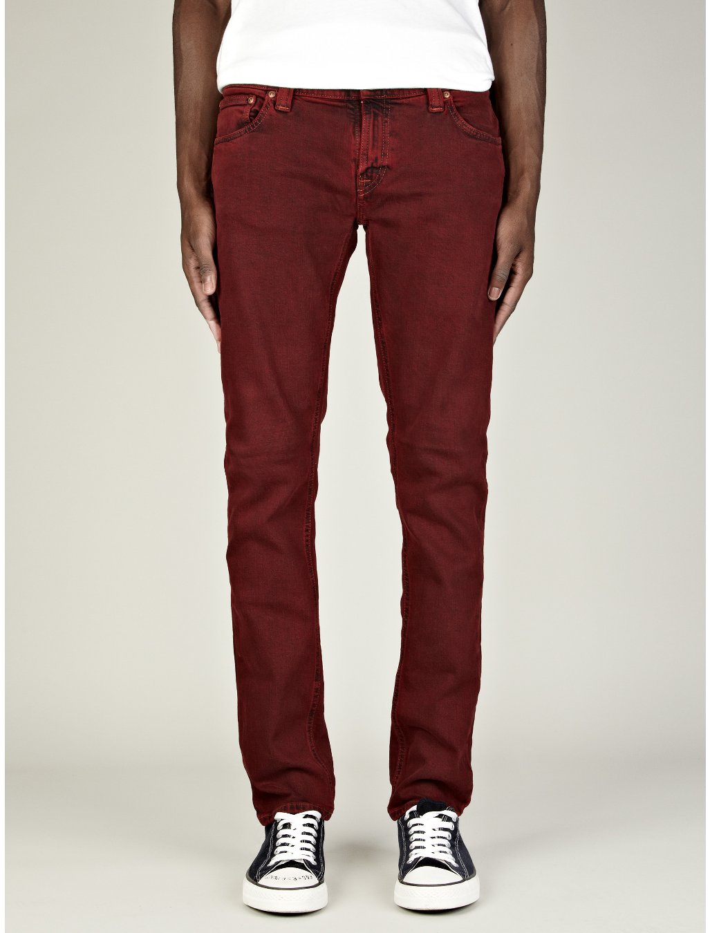 Nudie Jeans Mens Tight Long John Organic Red Jeans in Red for Men | Lyst