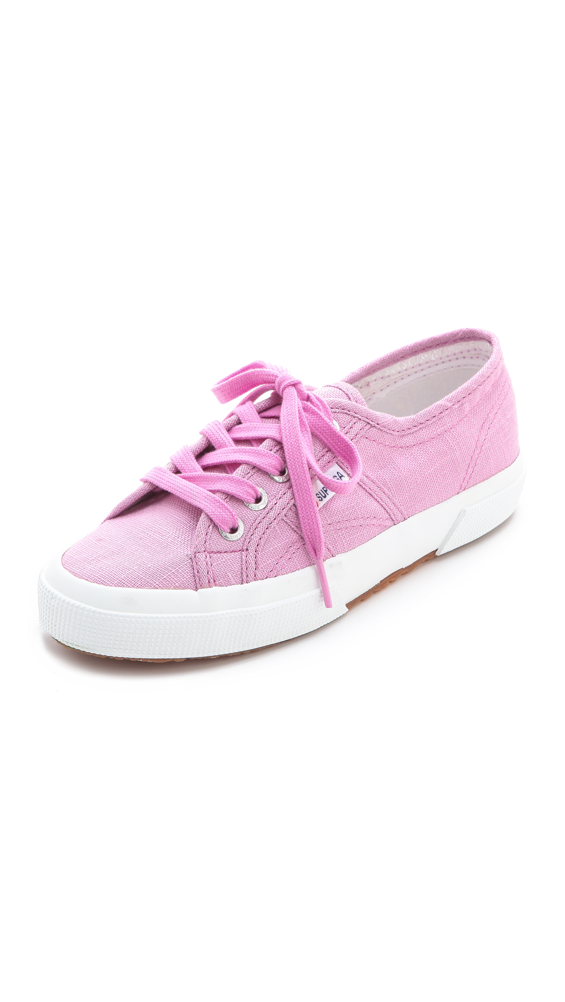 Superga Linen Sneakers in Pink | Lyst
