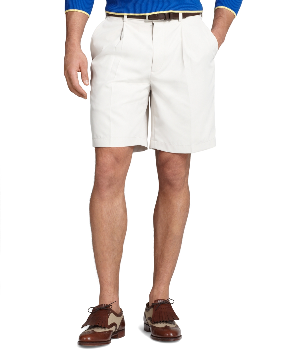 Brooks Brothers St Andrews Links Pleat-Front Golf Shorts in White for ...