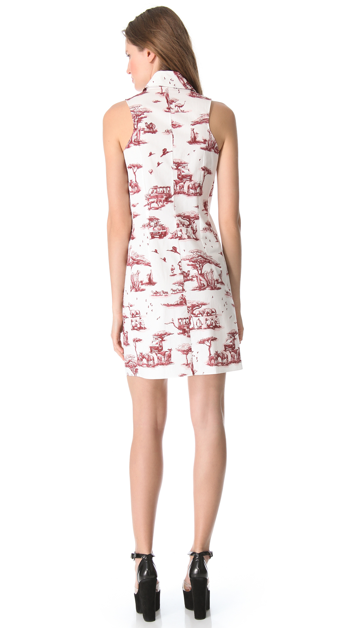 Lyst Carven Cutout Safari Toile Dress in White