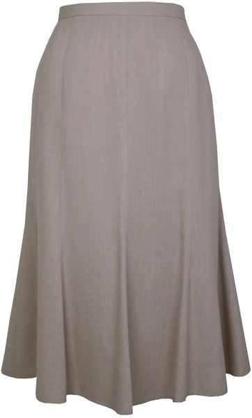 Eastex Panelled Linen Look Skirt in Gray (stone) | Lyst