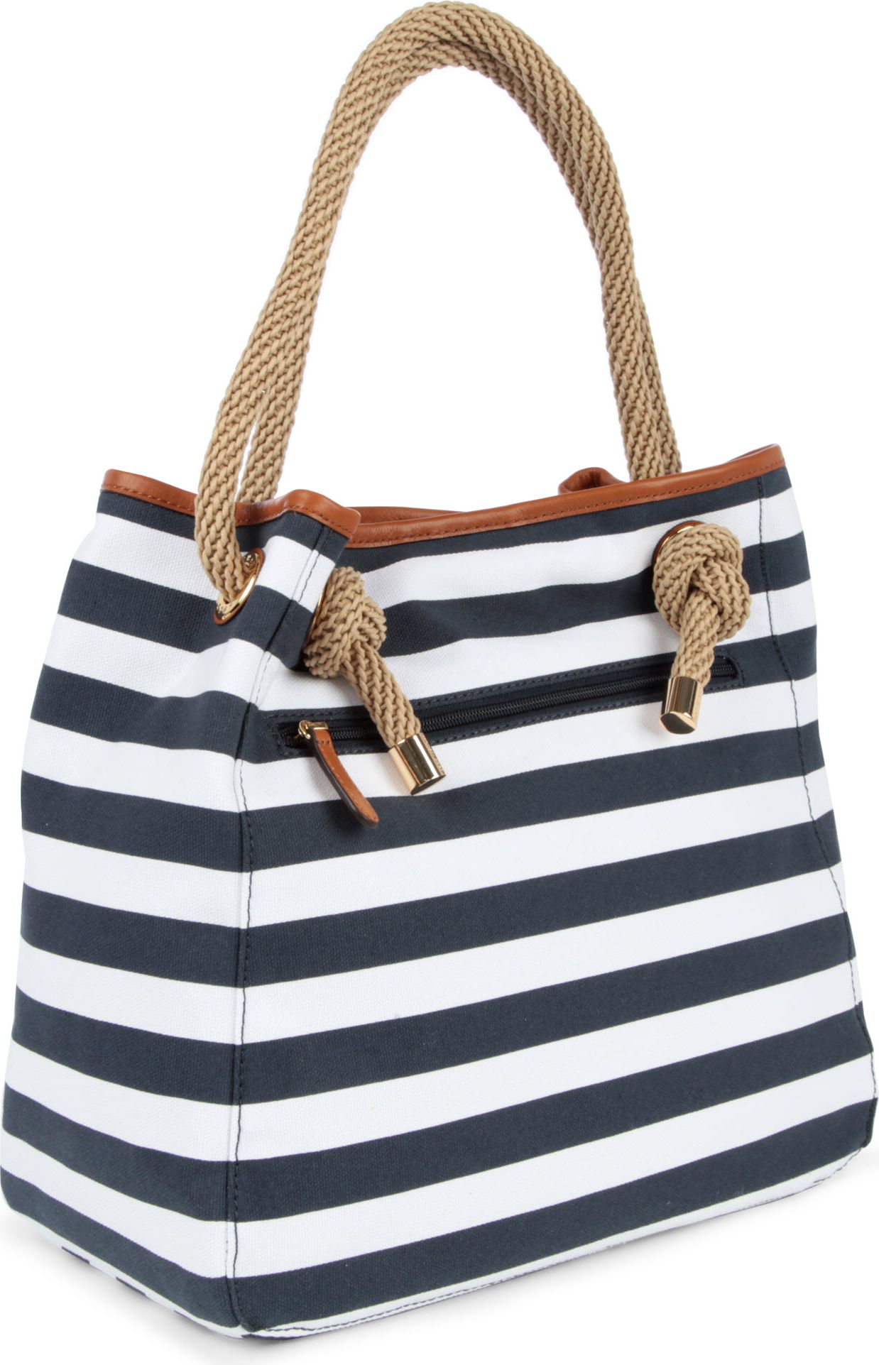 Michael kors Marina Striped Tote in Blue (navy) | Lyst
