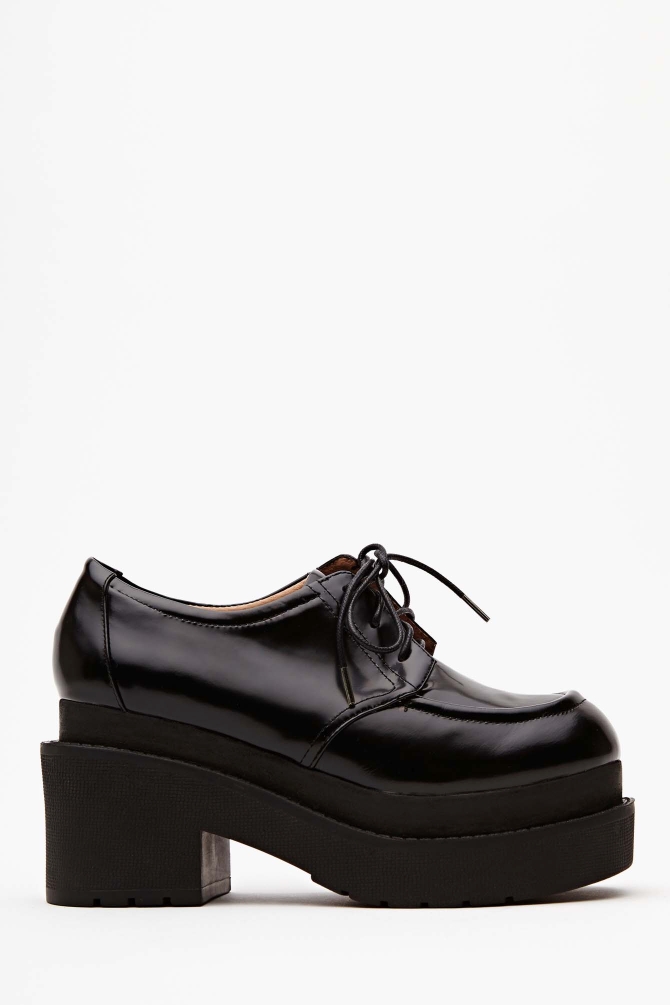 black platform oxford