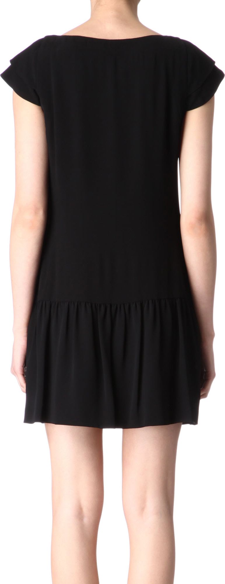 Reiss Zara Drop Waist Dress in Black - Lyst