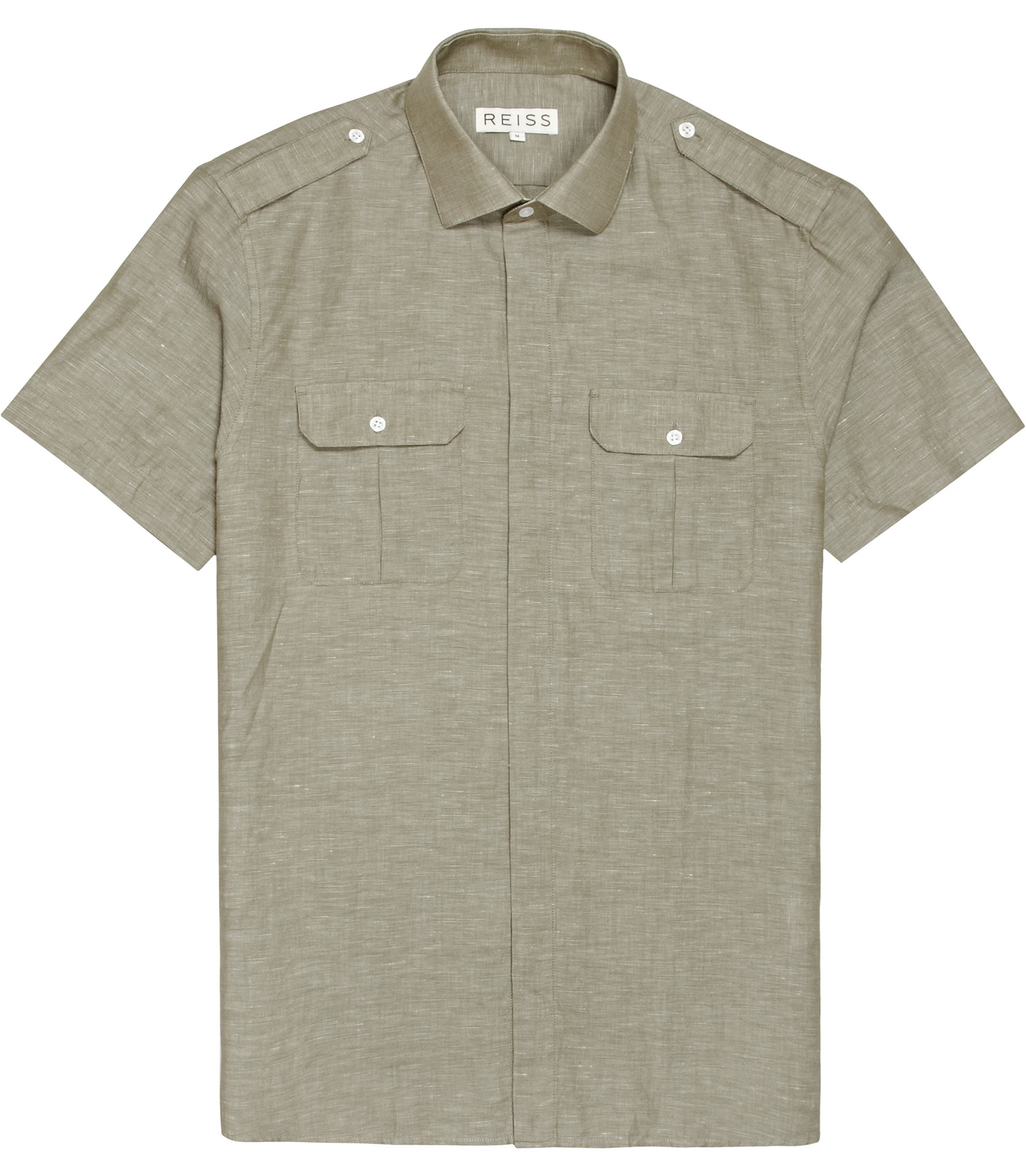 Reiss Amazon Short Sleeve Two Pocket Safari Shirt in Green for Men | Lyst