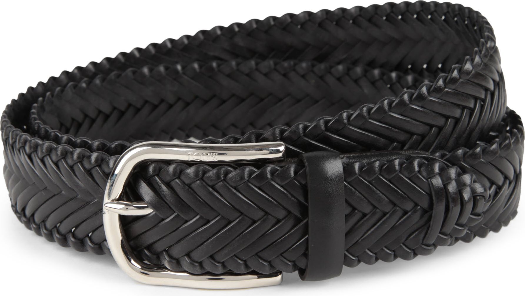 Tod's Woven Leather Belt in Black for Men - Lyst