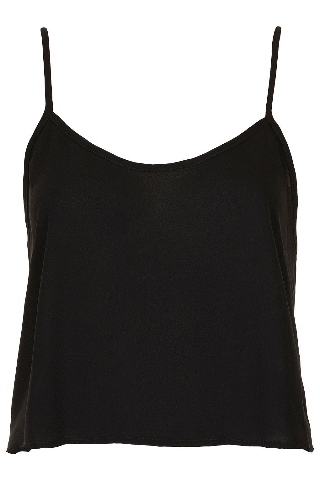 Topshop Cropped Soft Cami in Black | Lyst