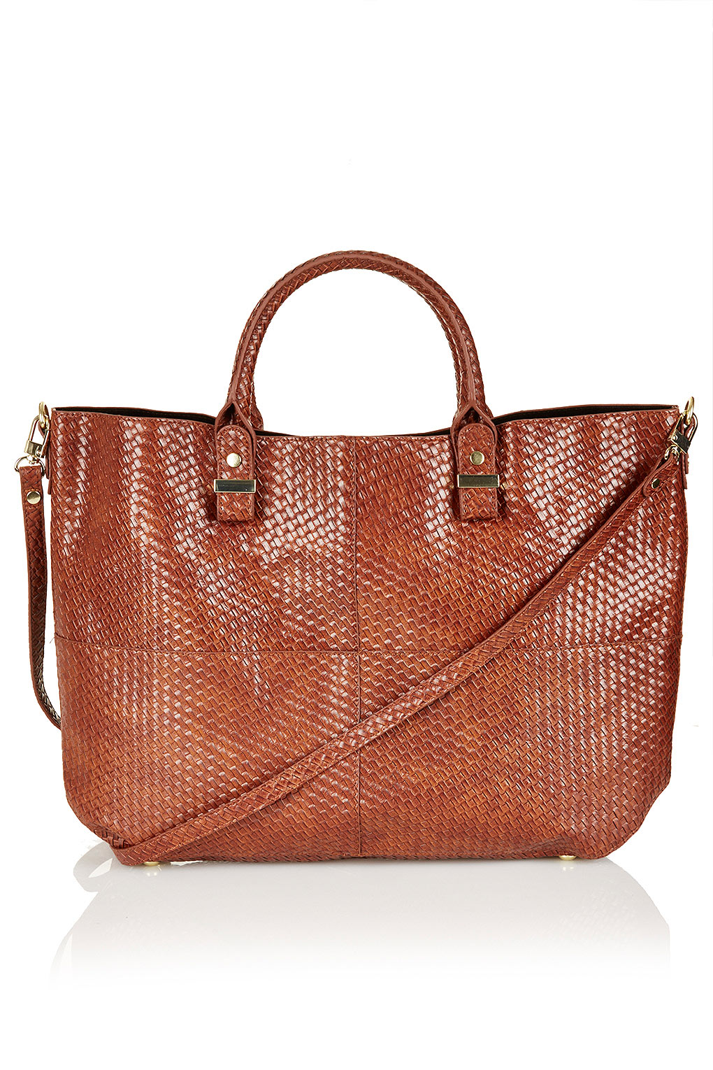 Lyst - Topshop Woven Lady Tote Bag in Brown