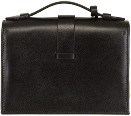 Giorgio Armani Brushed Leather Shoulder Bag in Black | Lyst