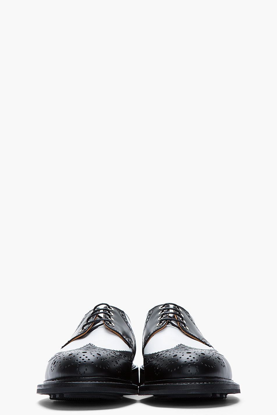 black and white wingtip brogues