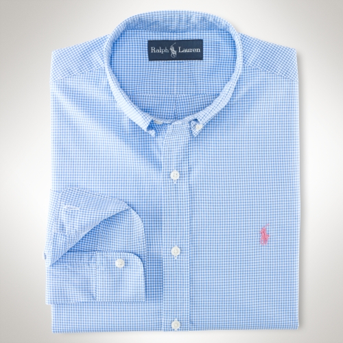 ralph lauren blue gingham shirt