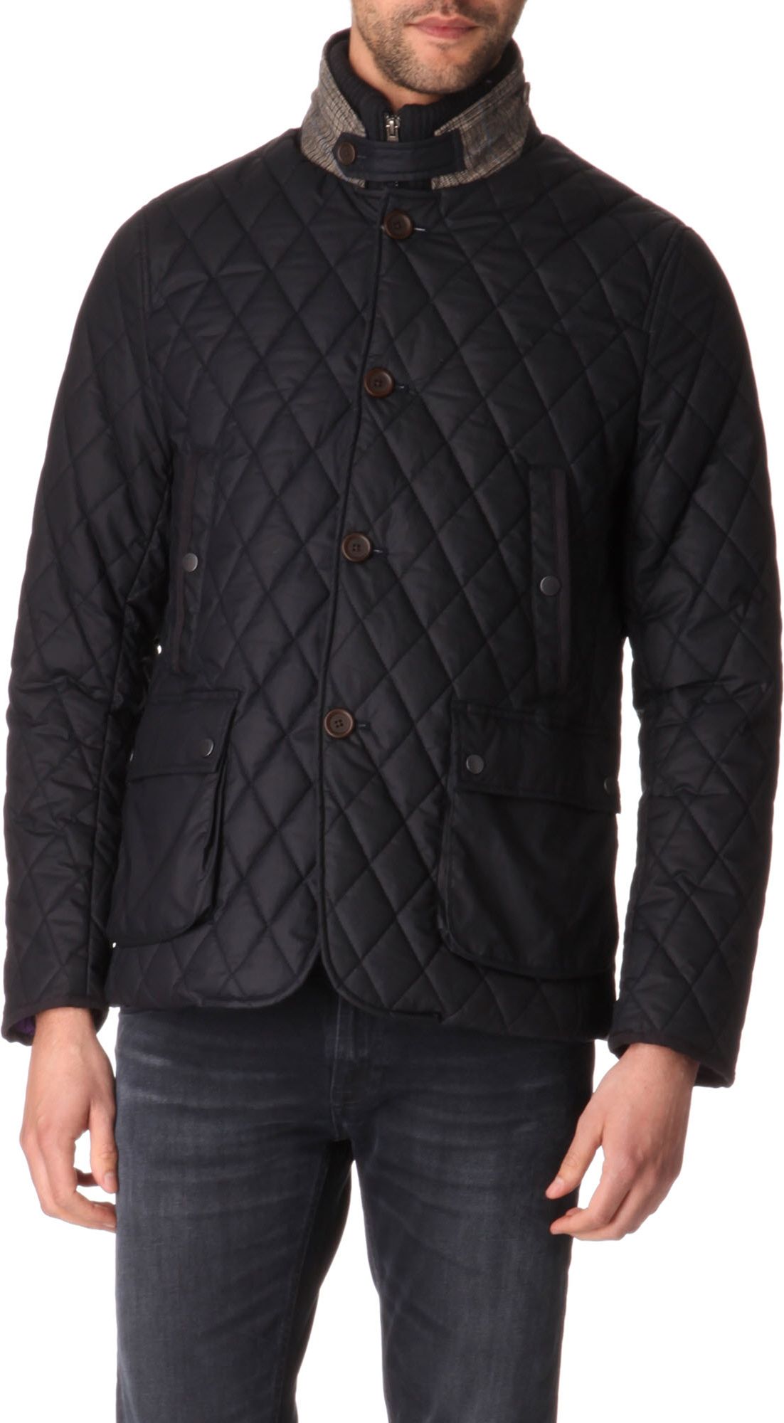 Ted Baker Quilted Jacket in Navy (Black) for Men - Lyst