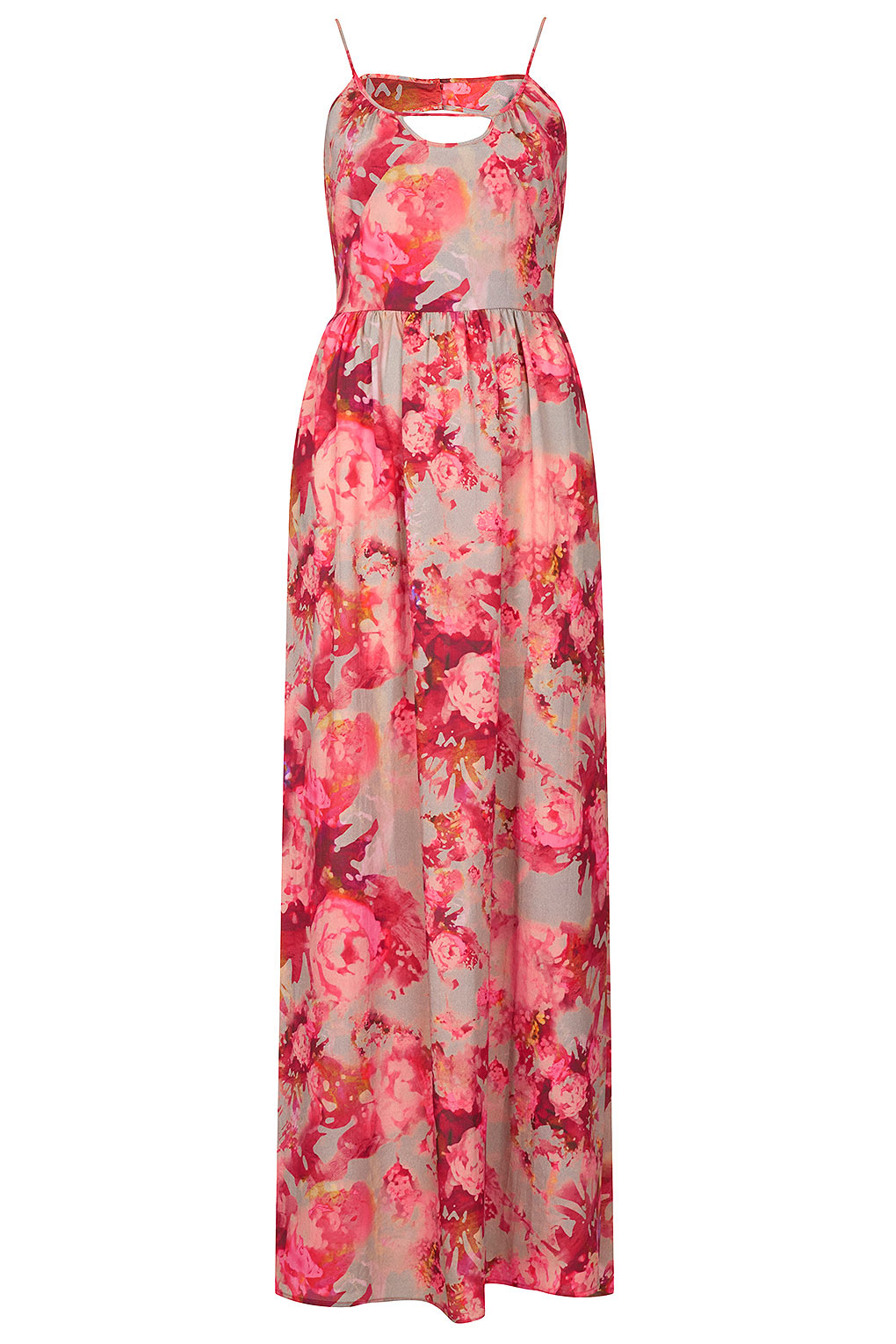 Lyst - Topshop Blur Floral Maxi Dress in Pink