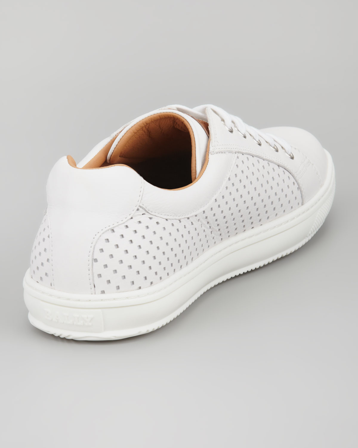mens perforated leather sneakers
