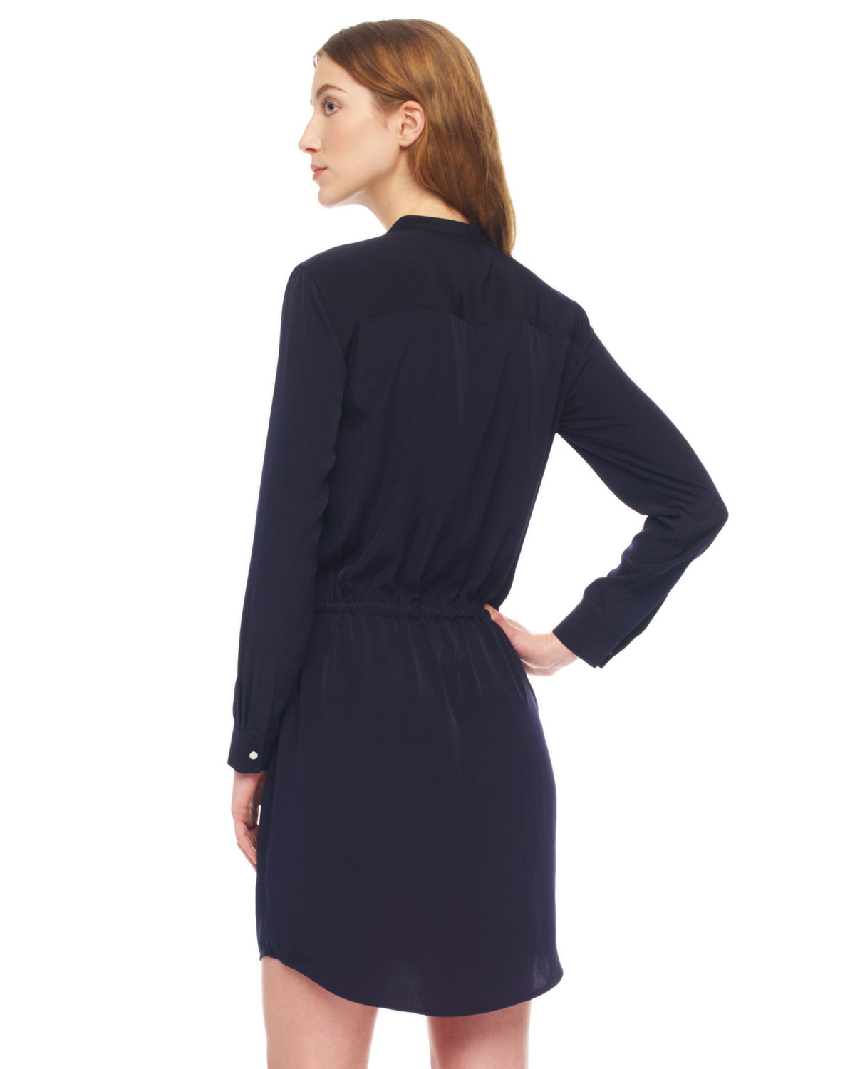 Michael Kors Zip-Pocket Shirt-Dress in Blue | Lyst