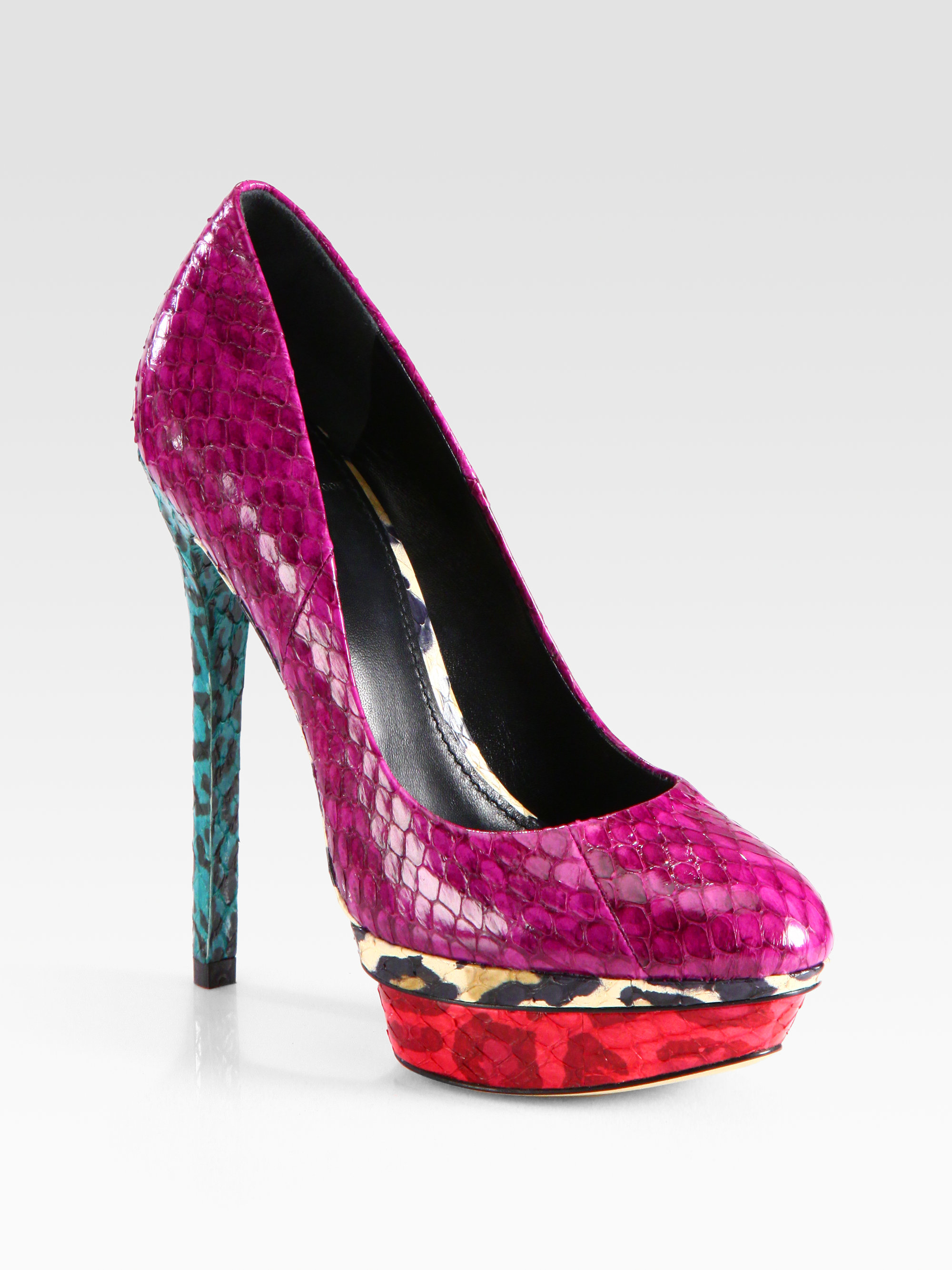 B Brian Atwood Snakeskin Colorblock 