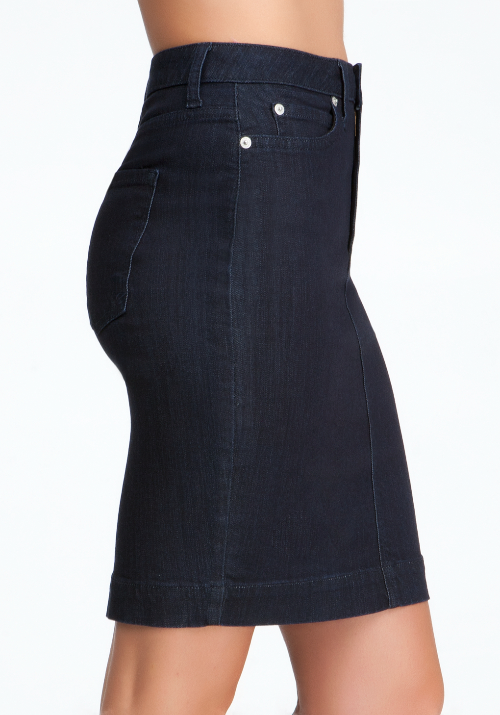 Bebe Back Slit Denim Pencil Skirt in Blue (rinse) Lyst
