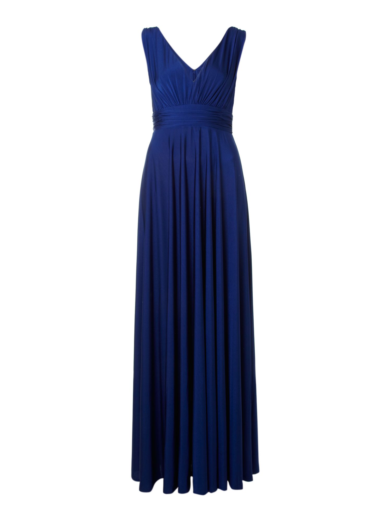 Biba Deep V Full Skirted Maxi Dress in Blue (ultramarine) | Lyst