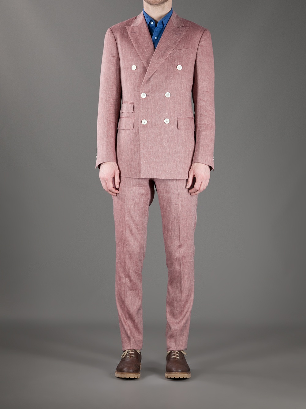 pink double breasted suit
