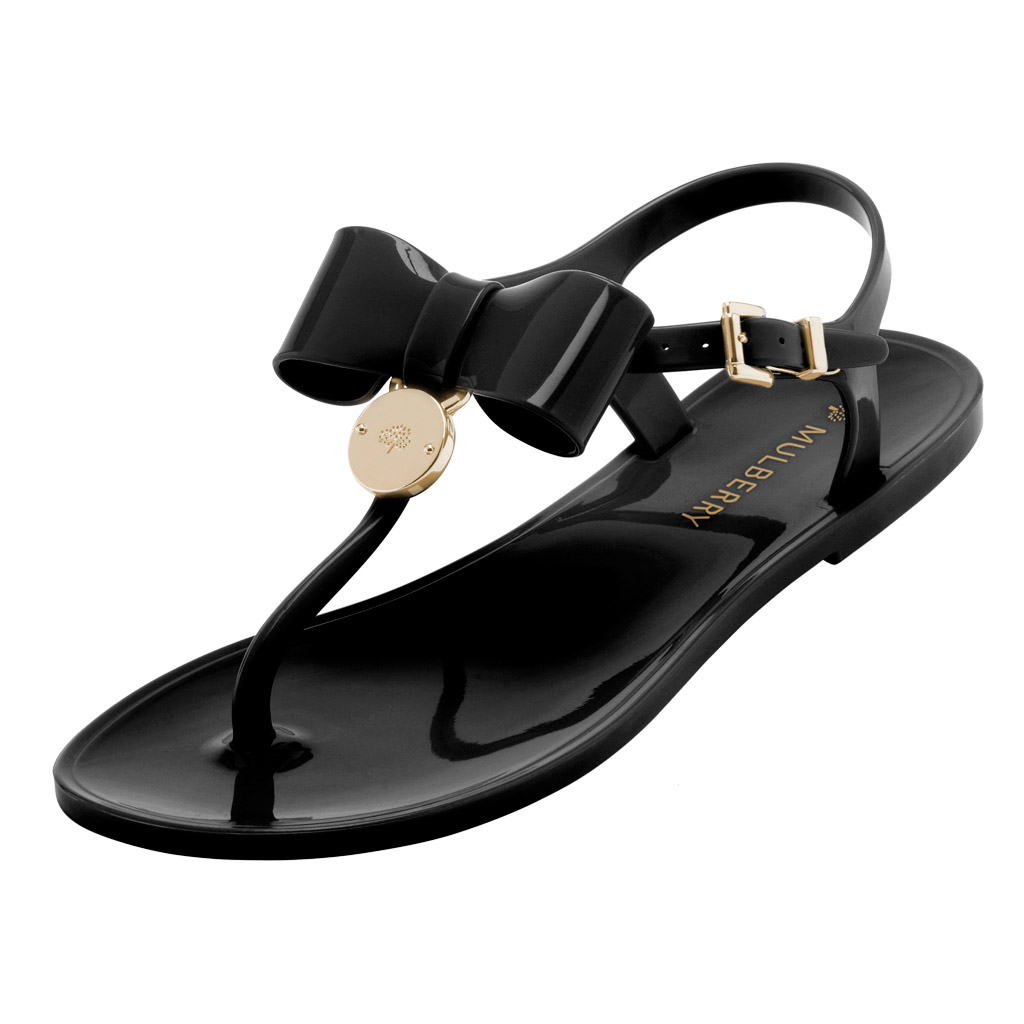 Mulberry Jelly Bow Tbar Sandal in Black 