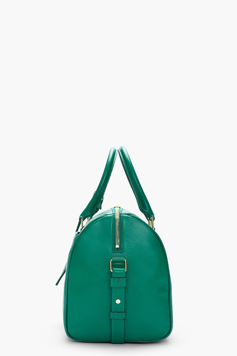 green leather duffle bolsa
