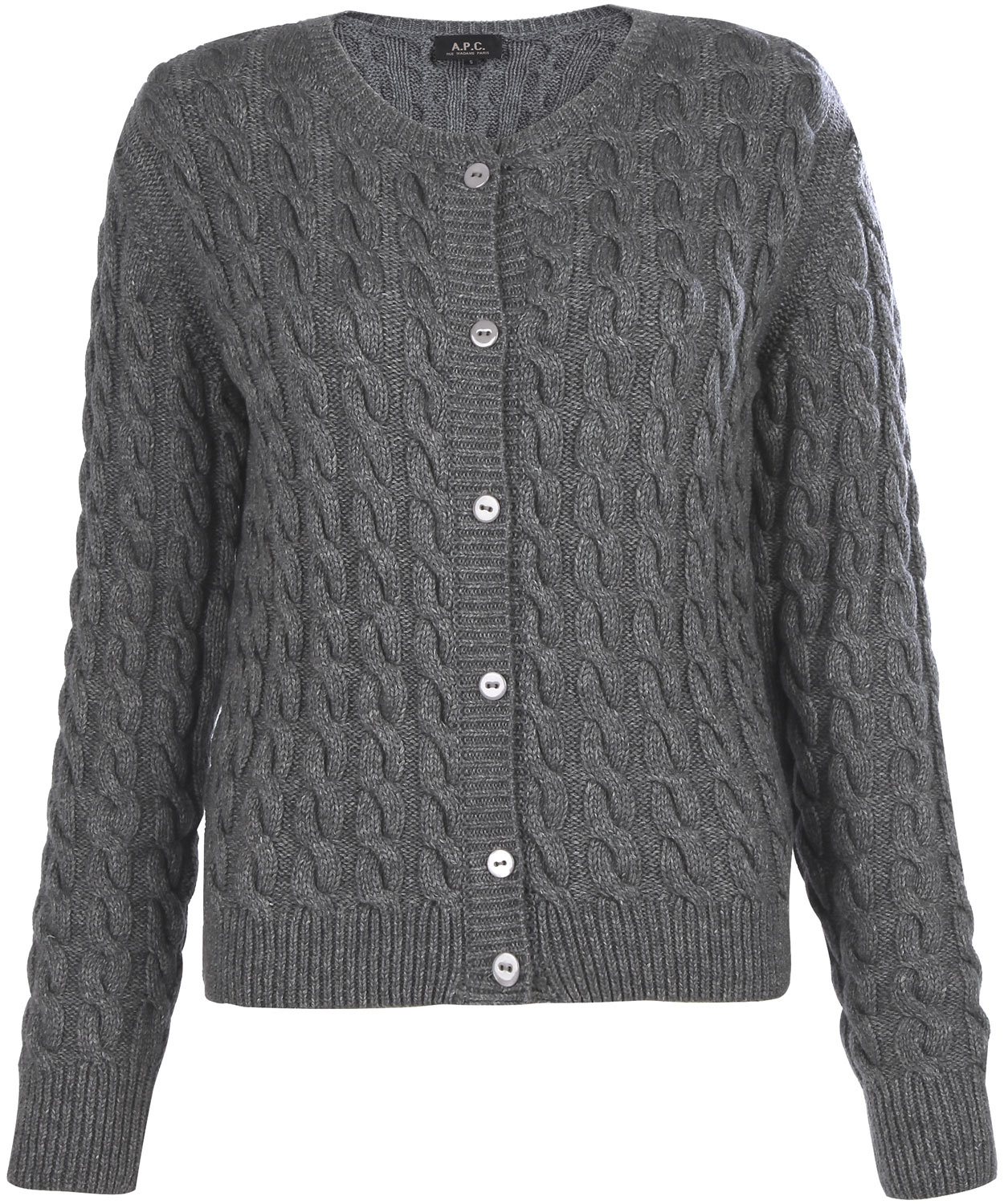 grey cable knit cardigan womens