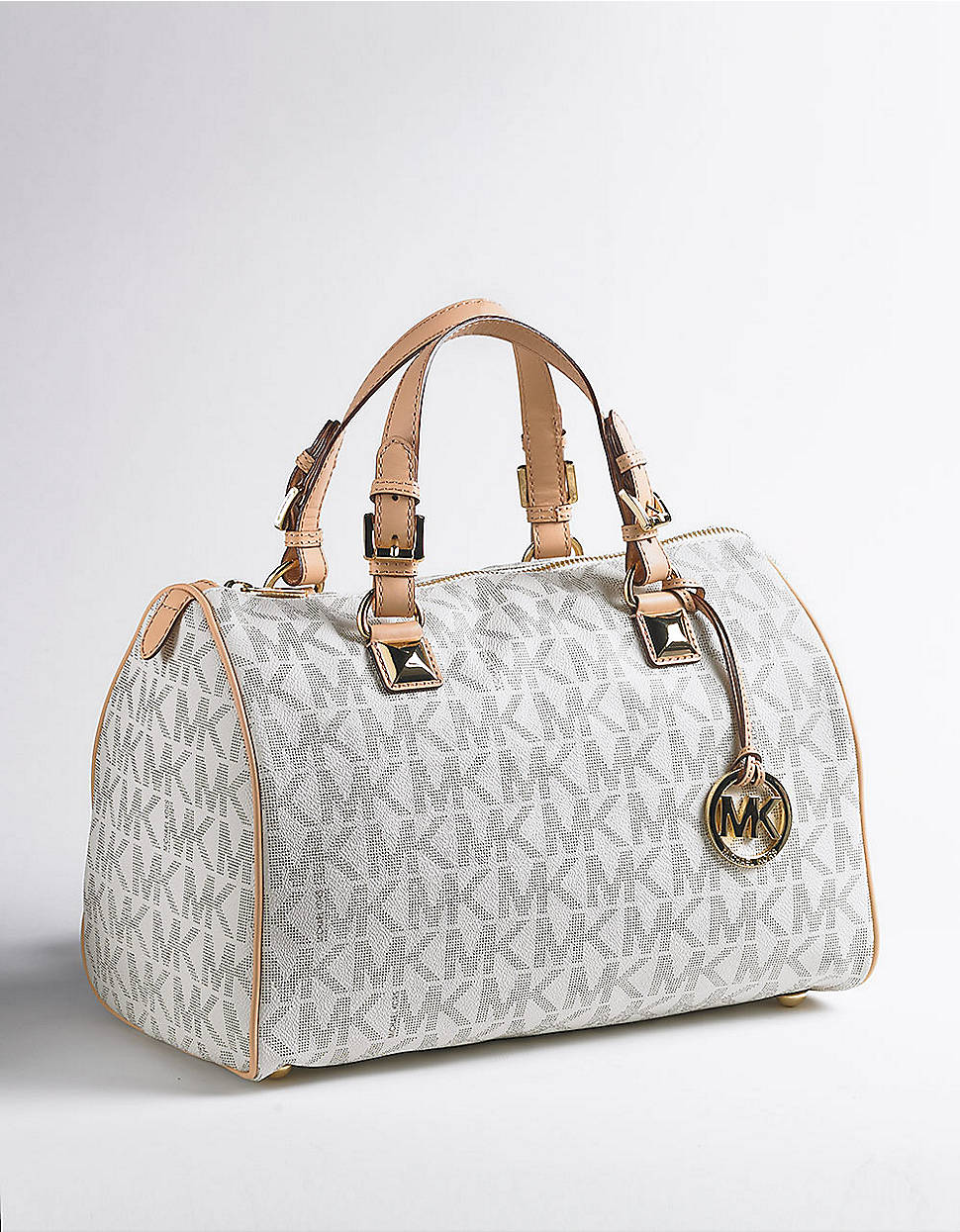 Lyst Michael Michael Kors Large Grayson Satchel Handbag in White