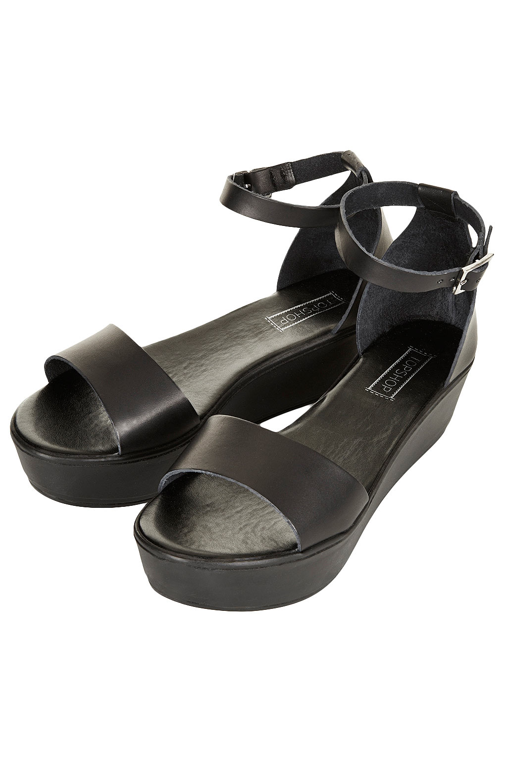 TOPSHOP 2-Part Flatforms in Black - Lyst