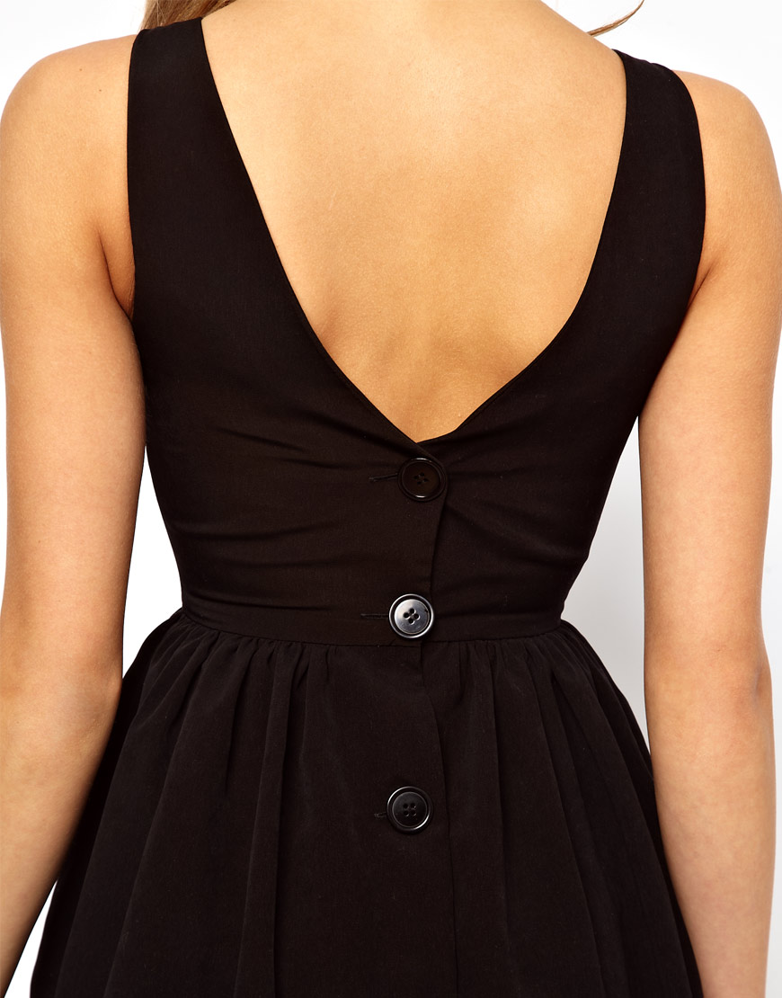 black button down dress