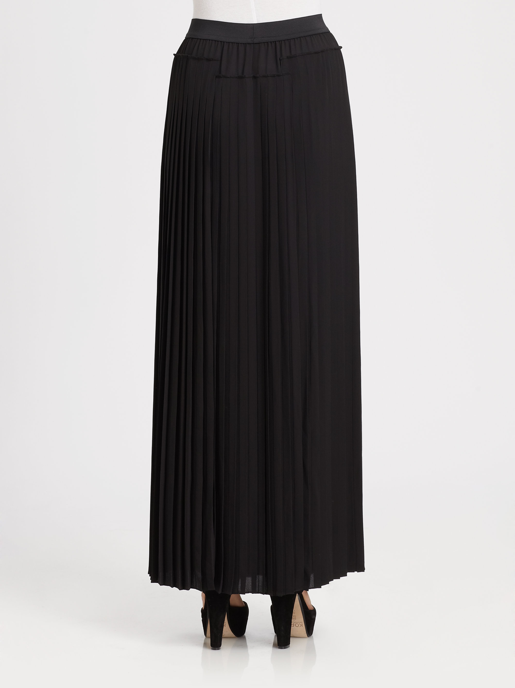 bcbg pleated maxi skirt
