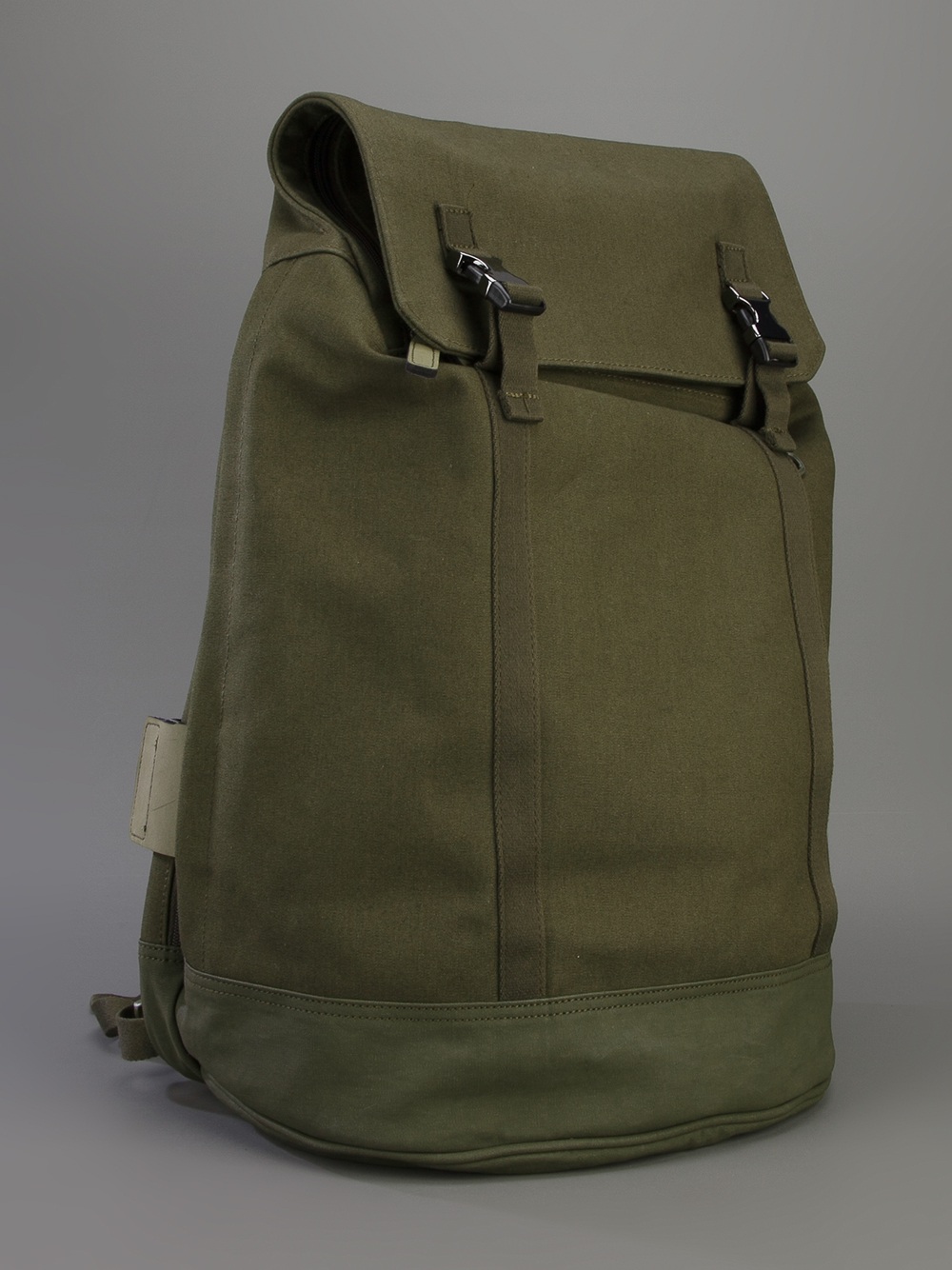 olive green canvas backpack
