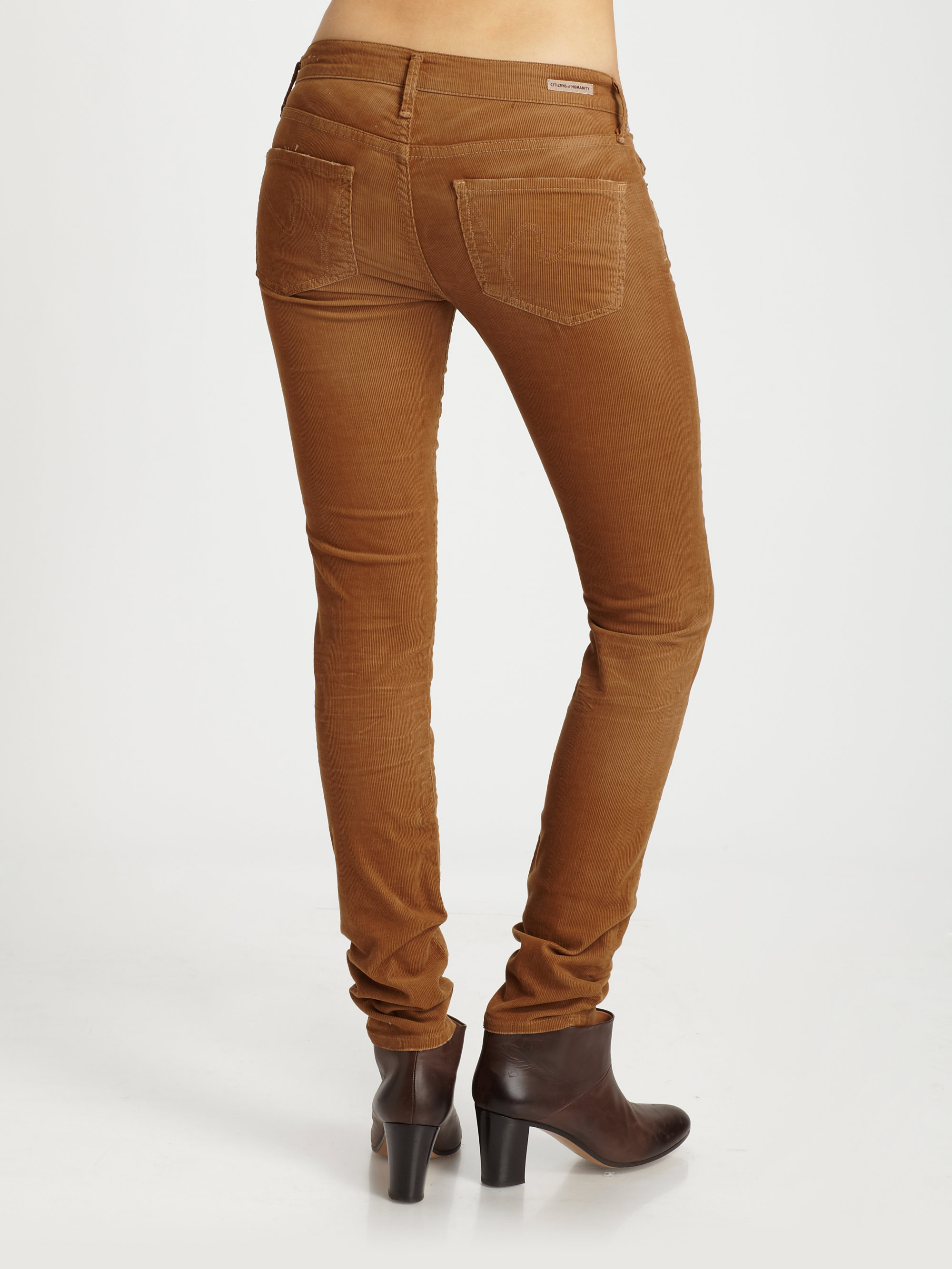 Citizens of Humanity Avedon Skinny Corduroy Pants in Brown - Lyst