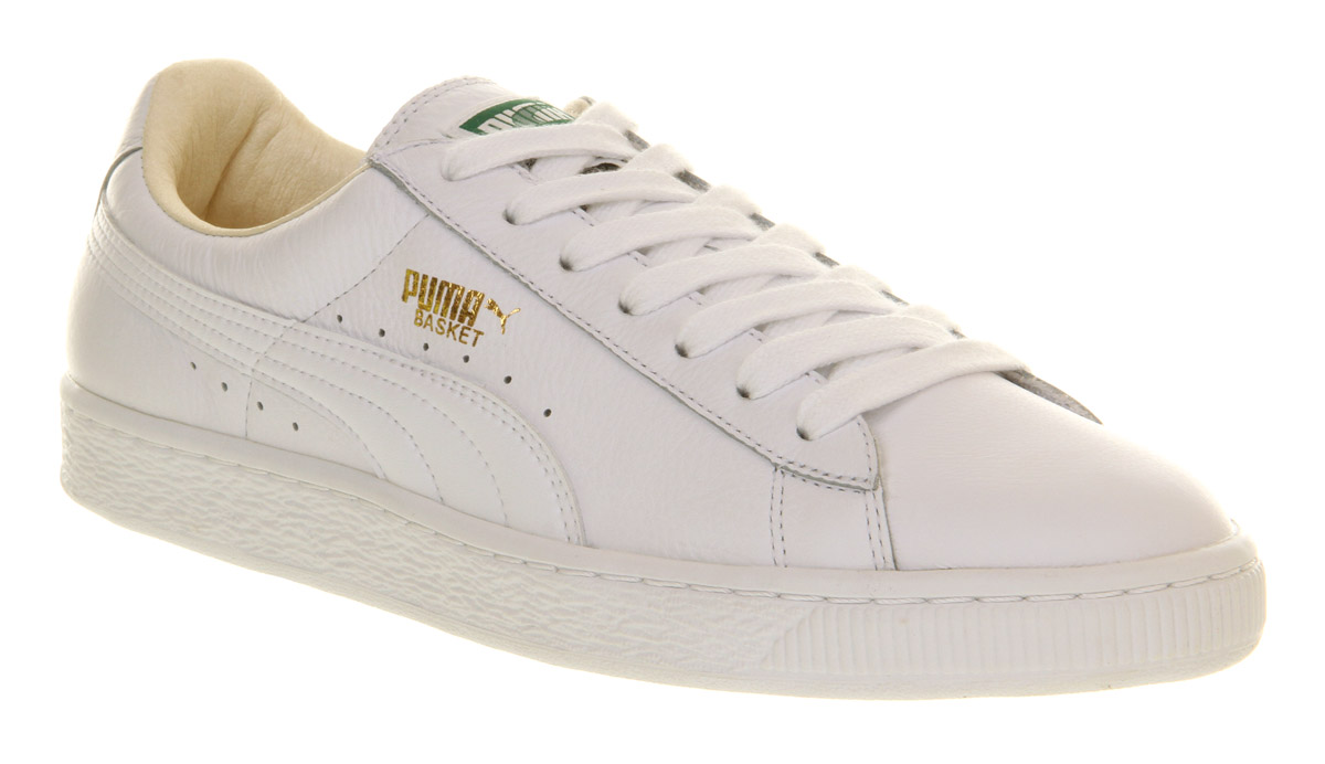 PUMA Basket Classic White Leather for Men | Lyst
