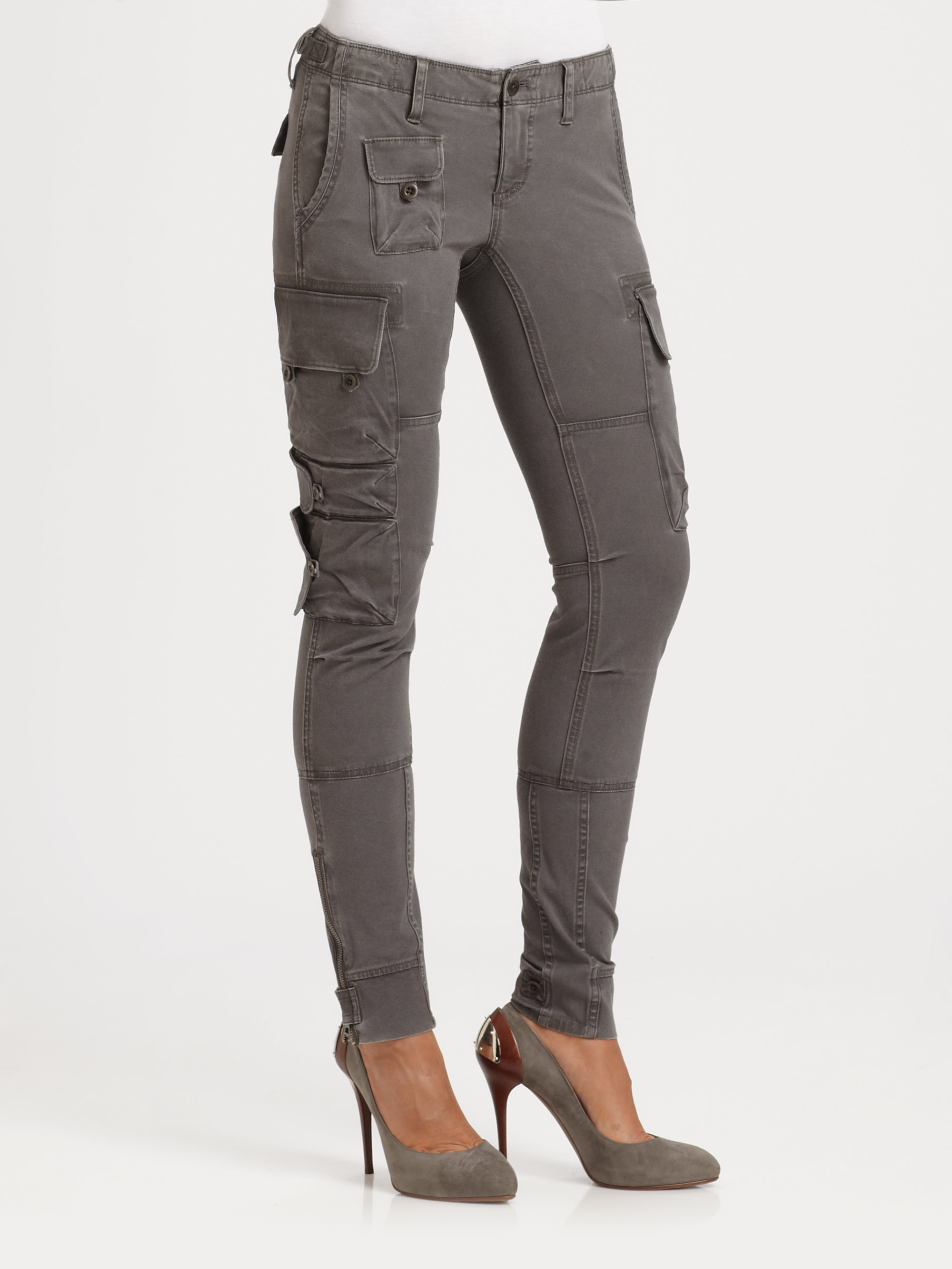 Ralph lauren blue label Slim-fit Cargo Pants in Gray | Lyst