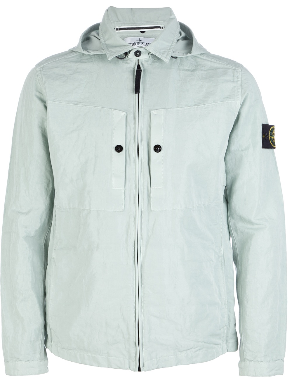 Stone Island Hooded Overshirt in Green for Men - Lyst